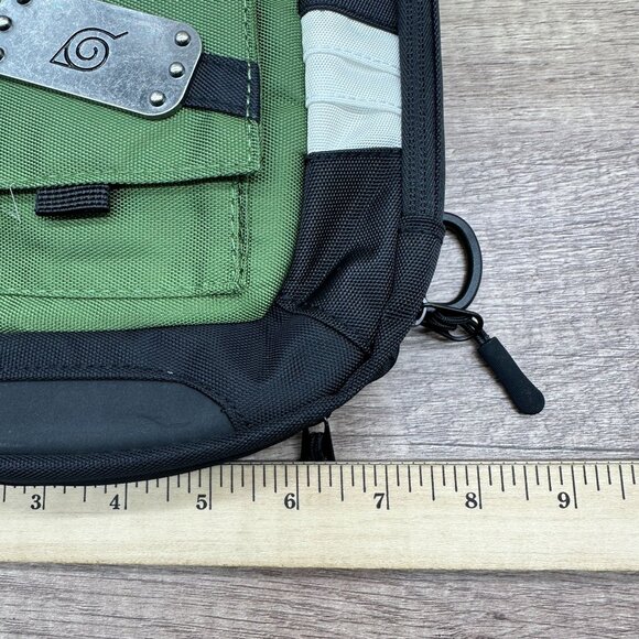 Bioworld Naruto Shippuden Sling Bag Black Green Unisex Hot Topic Zip Pockets NWT - Picture 9 of 14